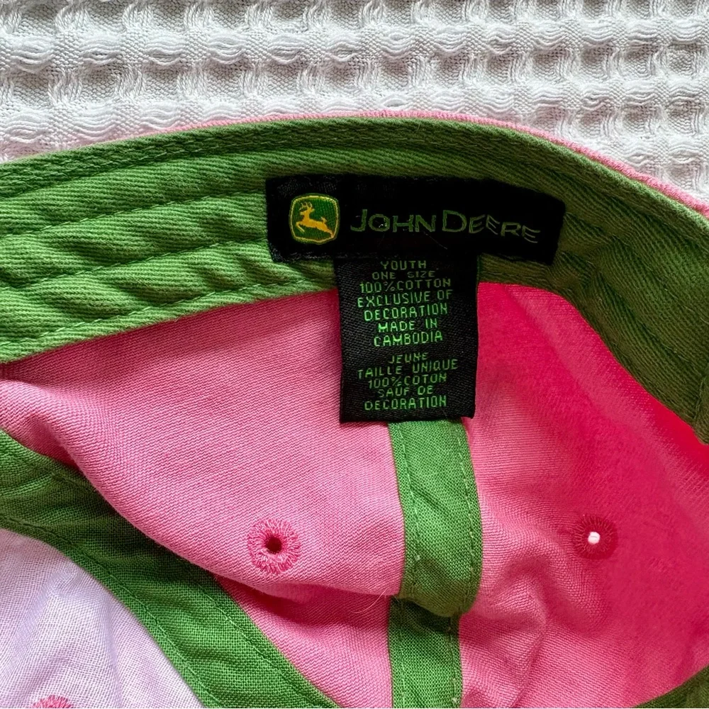 John Deere Youth (Age 5-10) Girl’s Pink Logo Baseball Hat Cap
